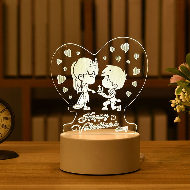 Luminária LED - Romantic 3D Lançamento