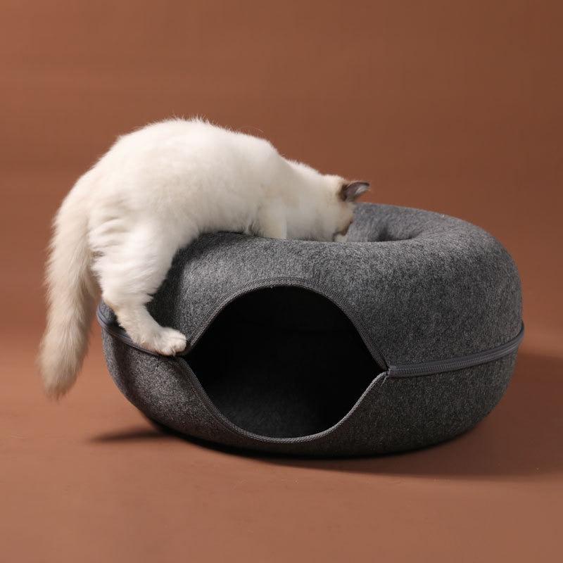 Cama Túnel para gatos "esconde-esconde" - donut 3 em 1