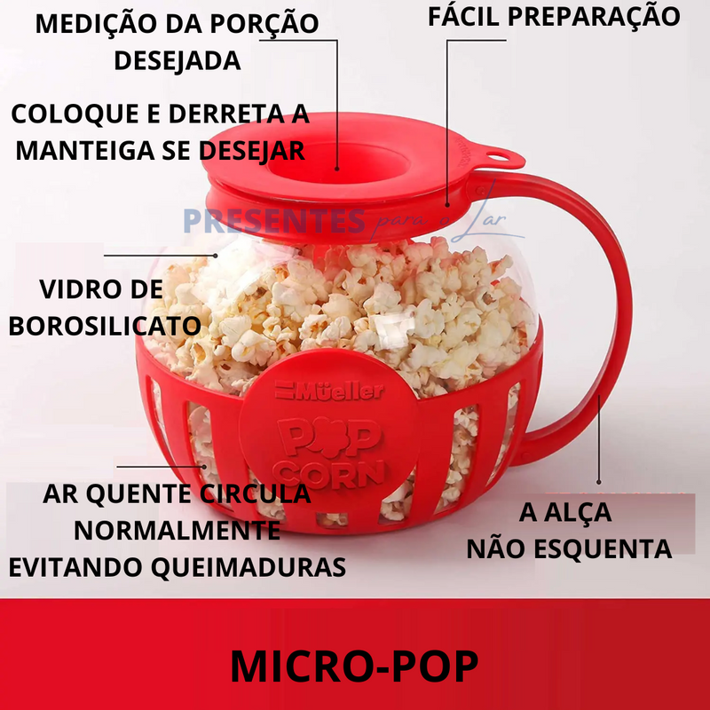 Micro-Pop Popper - Pipoca Gourmet Saudável para Microondas