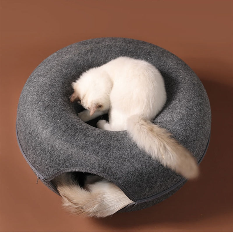 Cama Túnel para gatos "esconde-esconde" - donut 3 em 1