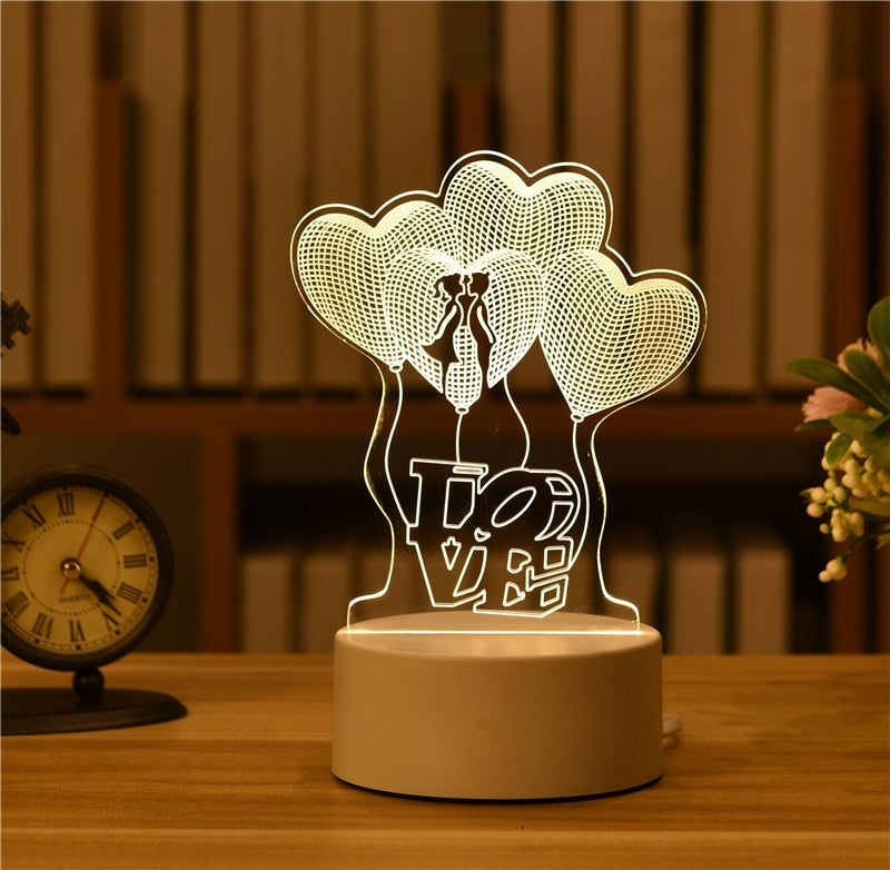 Luminária LED - Romantic 3D Lançamento