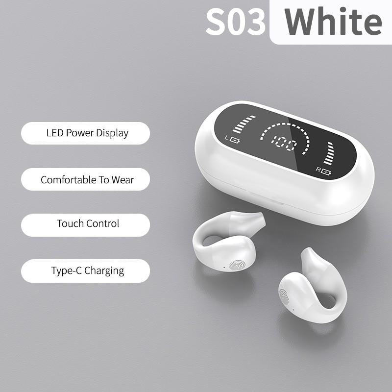 Fone de Ouvido S03 TWS PLUS Bluetooth 5.2 de Condução óssea